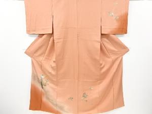 リサイクル　未使用品　箔置き　竹に椿楓模様訪問着(重ね衿付き)